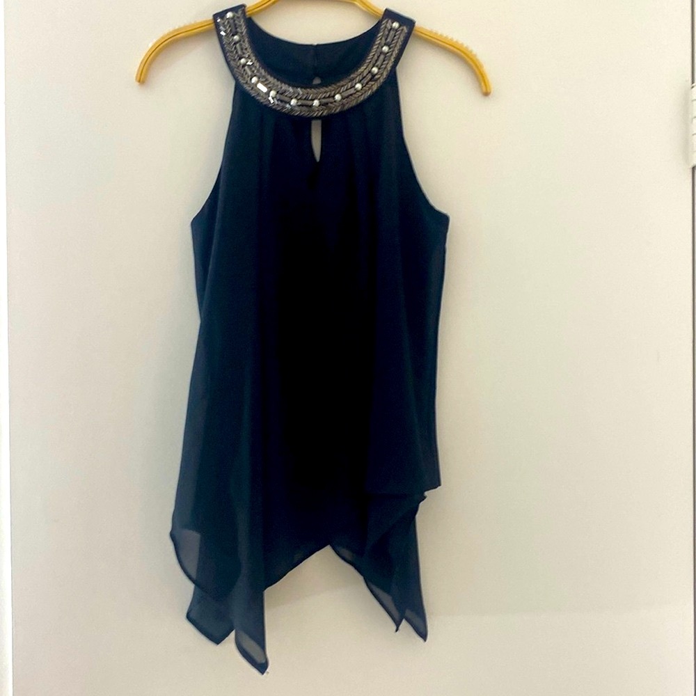 NWOT by& by Black Sleeveless layered Dressy Top